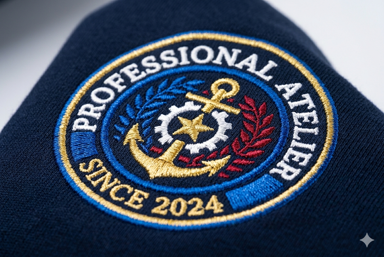 Détail broderie professionnelle