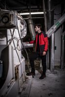 3120 SWEATHSIRT BI MATIERE CAPUCHE CONTRASTEE – Image 3