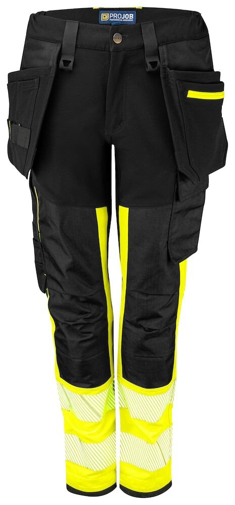 Pantalon de travail 6543 PANTALON STRETCH FEMME EN ISO 20471 CLASSE 1 Projob jaune fluo