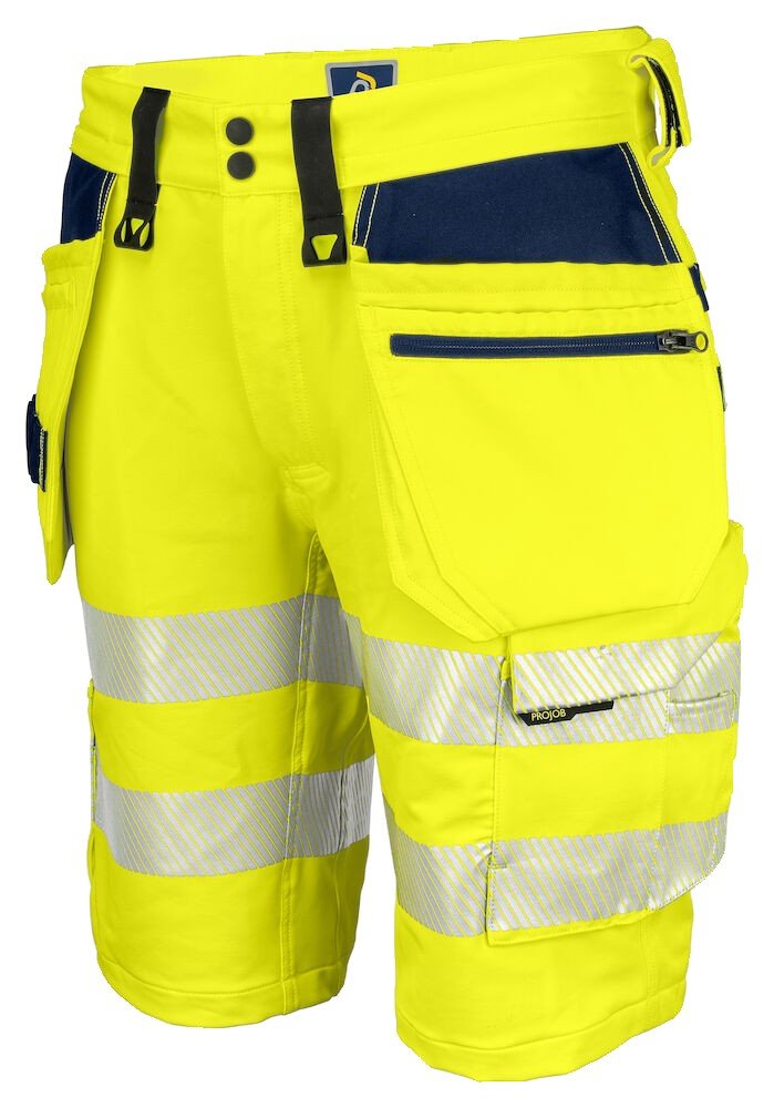 Short 6575 SHORT STRETCH EN ISO 20471 CLASSE 2/1 Projob jaune citron - vue 2