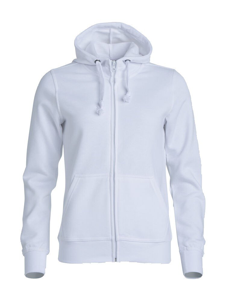 Sweatshirt Basic Hoody Full Zip Women Clique blanc
