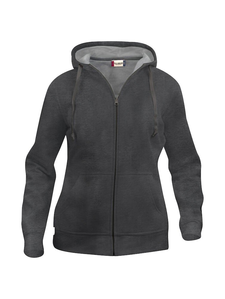 Sweatshirt Basic Hoody Full Zip Women Clique gris anthracite mélange