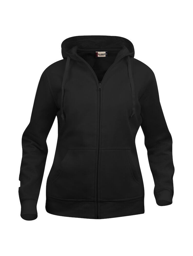 Sweatshirt Basic Hoody Full Zip Women Clique noir