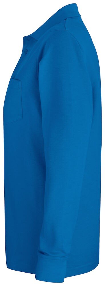 Polo Basic Polo Pocket L/S Clique bleu royal - vue 3