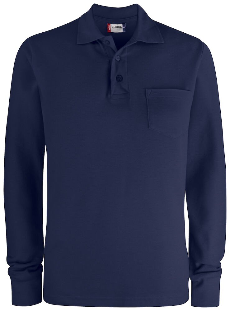 Polo Basic Polo Pocket L/S Clique bleu foncé