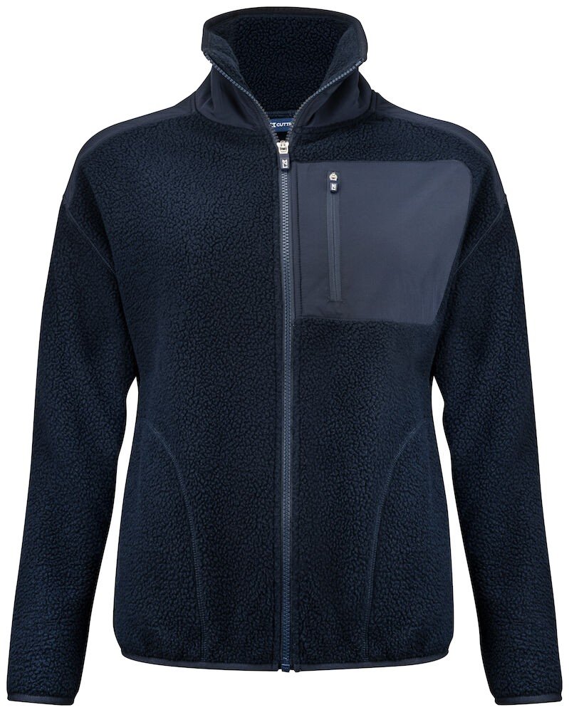 Manteaux Cascade Sherpa Fleece Ladies Cutter & Buck bleu foncé