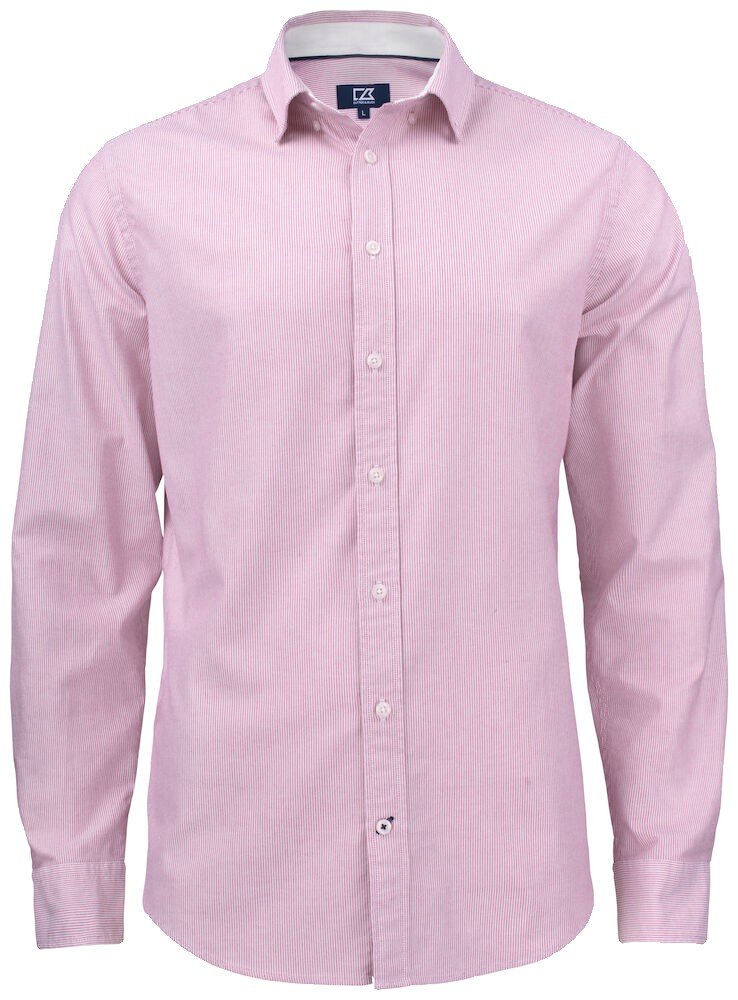 Chemise Belfair Oxford Shirt men Cutter & Buck rose/rayureblanche