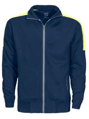 Sweatshirt 2123 SWEATSHIRT FULL ZIP BANDES FLUO Projob marine/jaune