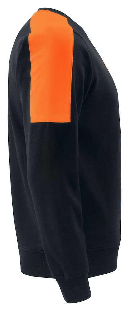 Sweatshirt 2125 SWEATSHIRT COL ROND BANDES FLUO Projob noir/orange - vue 2