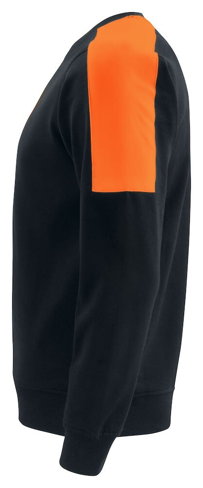 Sweatshirt 2125 SWEATSHIRT COL ROND BANDES FLUO Projob noir/orange - vue 3