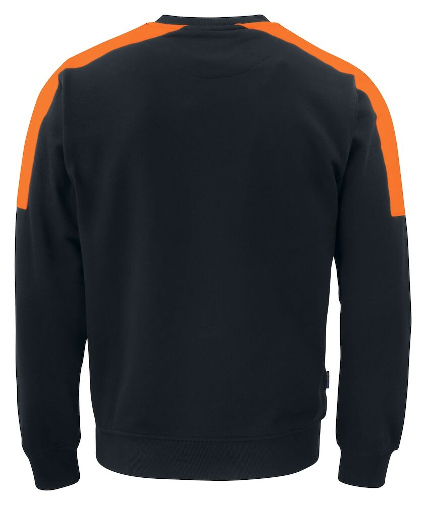 Sweatshirt 2125 SWEATSHIRT COL ROND BANDES FLUO Projob noir/orange - vue 4