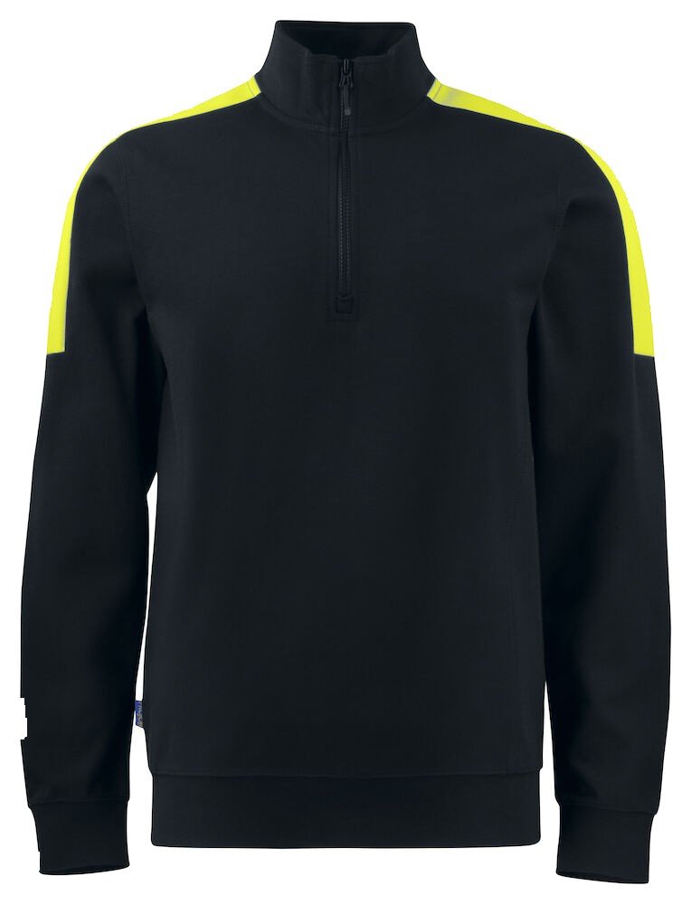 Sweatshirt 2128 SWEATSHIRT PRIO BICOLORE COL ZIP Projob noir/jaune