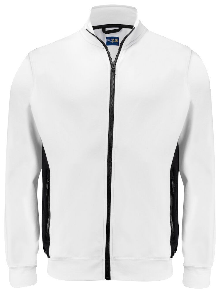 Sweatshirt 2129 SWEATSHIRT PRIO BICOLORE FULL ZIP Projob blanc