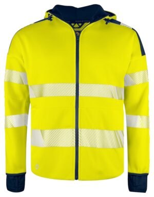 Sweatshirt 6110 SWEATSHIRT FULL ZIP CAPUCHE - EN ISO 20471 CLASSE 3/2 Projob jaune citron
