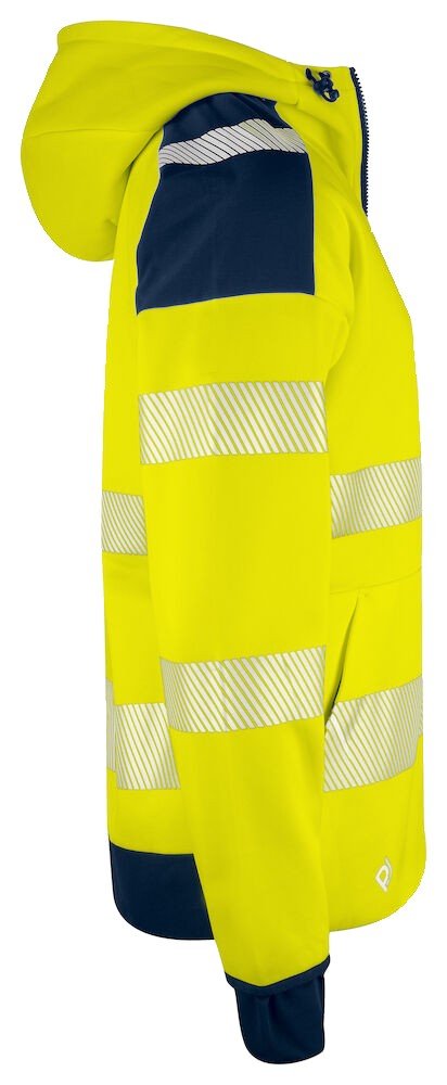 Sweatshirt 6110 SWEATSHIRT FULL ZIP CAPUCHE - EN ISO 20471 CLASSE 3/2 Projob jaune citron - vue 3