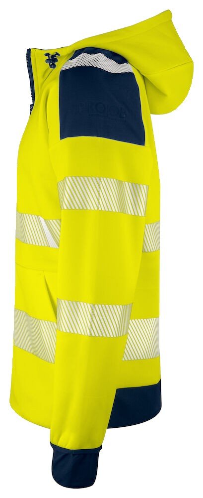 Sweatshirt 6110 SWEATSHIRT FULL ZIP CAPUCHE - EN ISO 20471 CLASSE 3/2 Projob jaune citron - vue 4