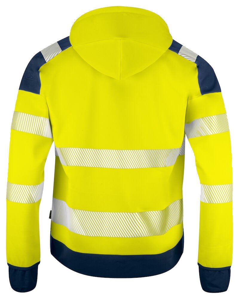 Sweatshirt 6110 SWEATSHIRT FULL ZIP CAPUCHE - EN ISO 20471 CLASSE 3/2 Projob jaune citron - vue 5