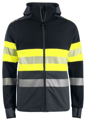 Sweatshirt 6122 SWEATSHIRT FULL ZIP CAPUCHE EN ISO 20471 CLASSE 1 Projob jaune fluo