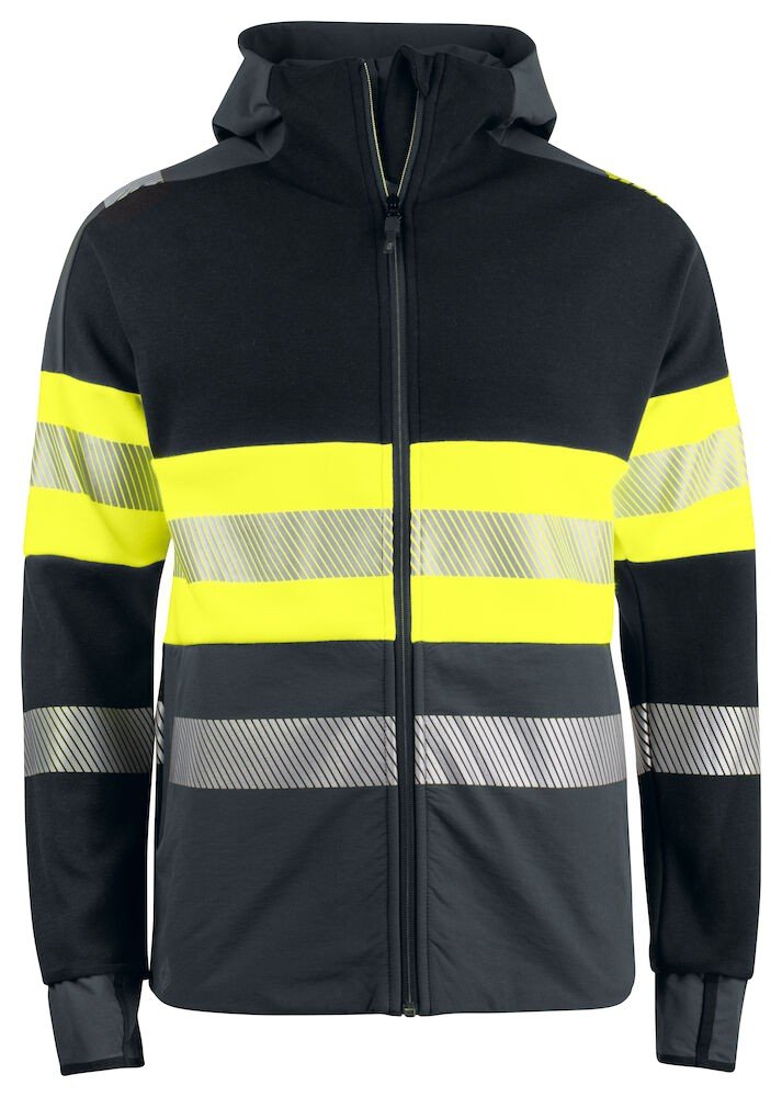 Sweatshirt 6122 SWEATSHIRT FULL ZIP CAPUCHE EN ISO 20471 CLASSE 1 Projob jaune fluo