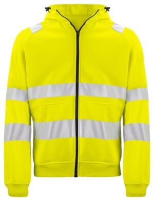 Sweatshirt 6132 SWEATSHIRT FULL ZIP CAPUCHE - EN ISO 20471 CLASSE 3 Projob jaune fluo