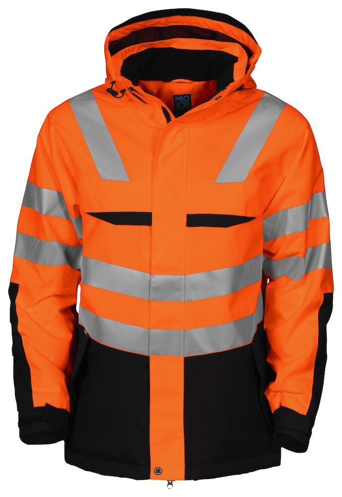 Manteaux 6418 PARKA POLYURETHANE HV MATELASSEE - EN ISO 20471 CLASSE 3 - EN 343 3/1/X Projob orange/noir