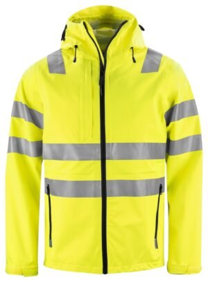 Veste de pluie 6450 VESTE SOFTSHELL CAPUCHE - EN ISO 20471 CLASSE 3/2 - EN343 3/3/X Projob jaune fluo