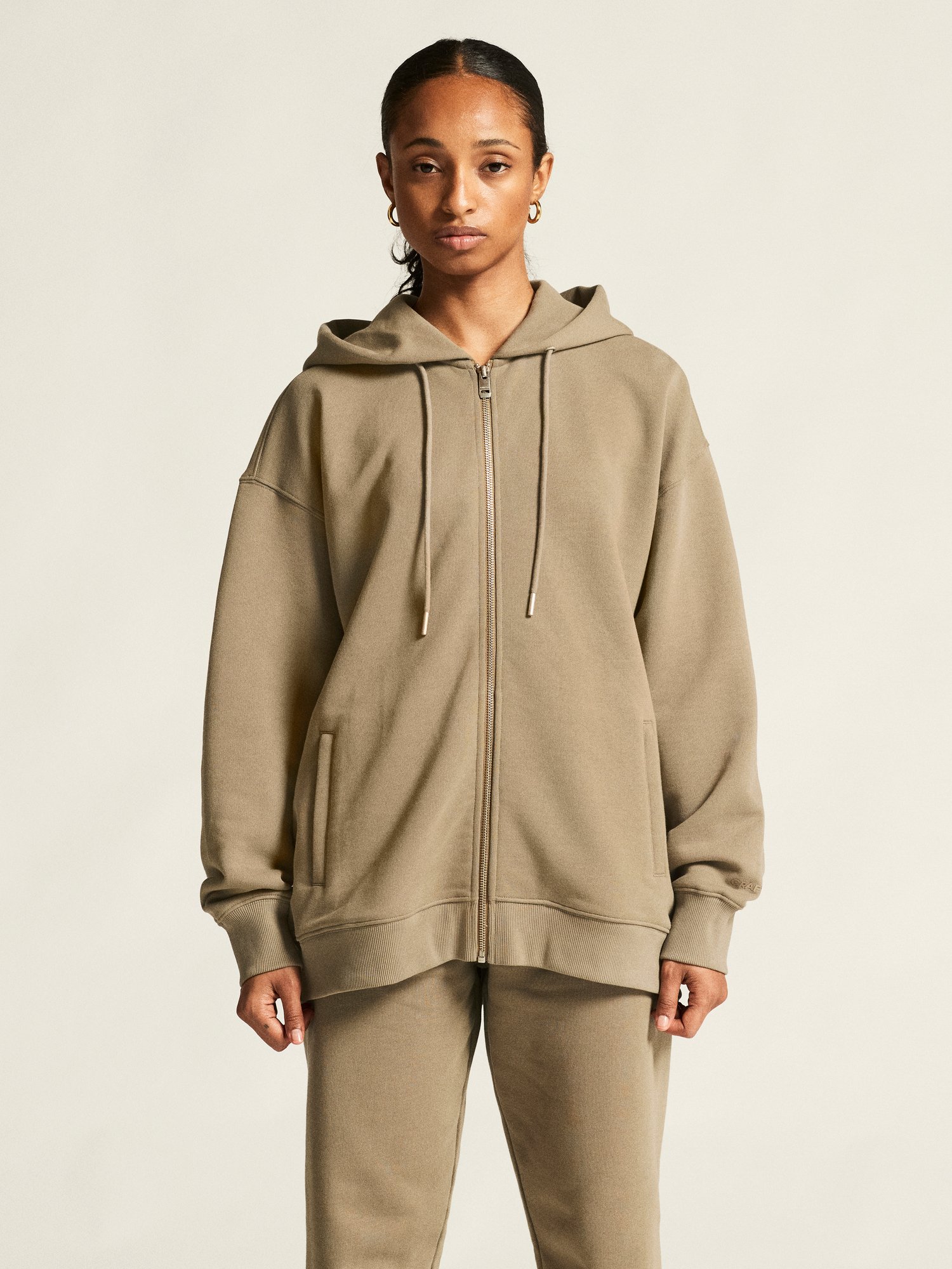 Sweatshirt Frequent FZ Hoodie W Craft taupe - vue 5