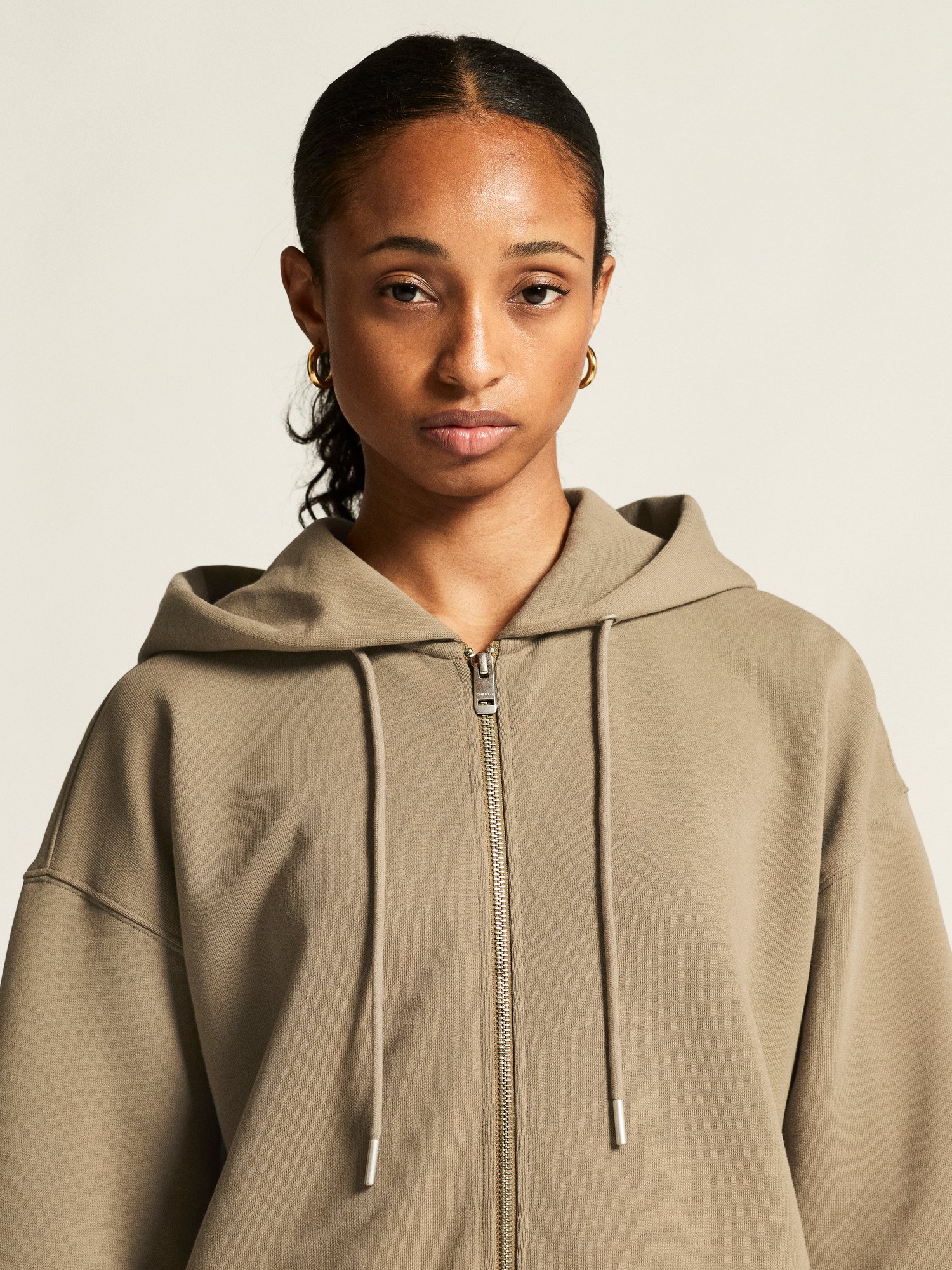 Sweatshirt Frequent FZ Hoodie W Craft taupe - vue 6