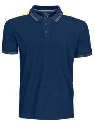 Polo 2018 POLO BANDES FLUO Projob bleu marine/jaune