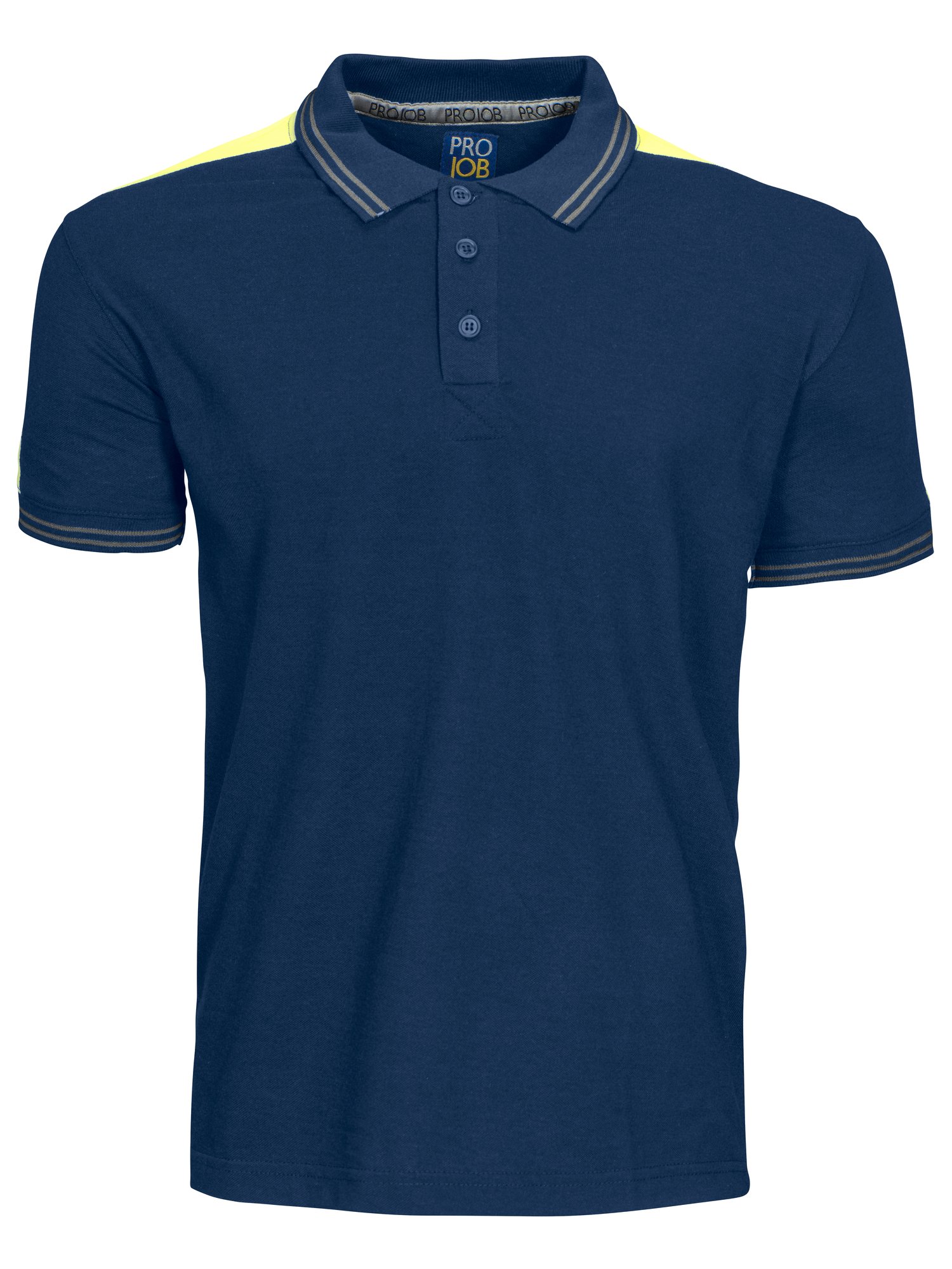 Polo 2018 POLO BANDES FLUO Projob bleu marine/jaune