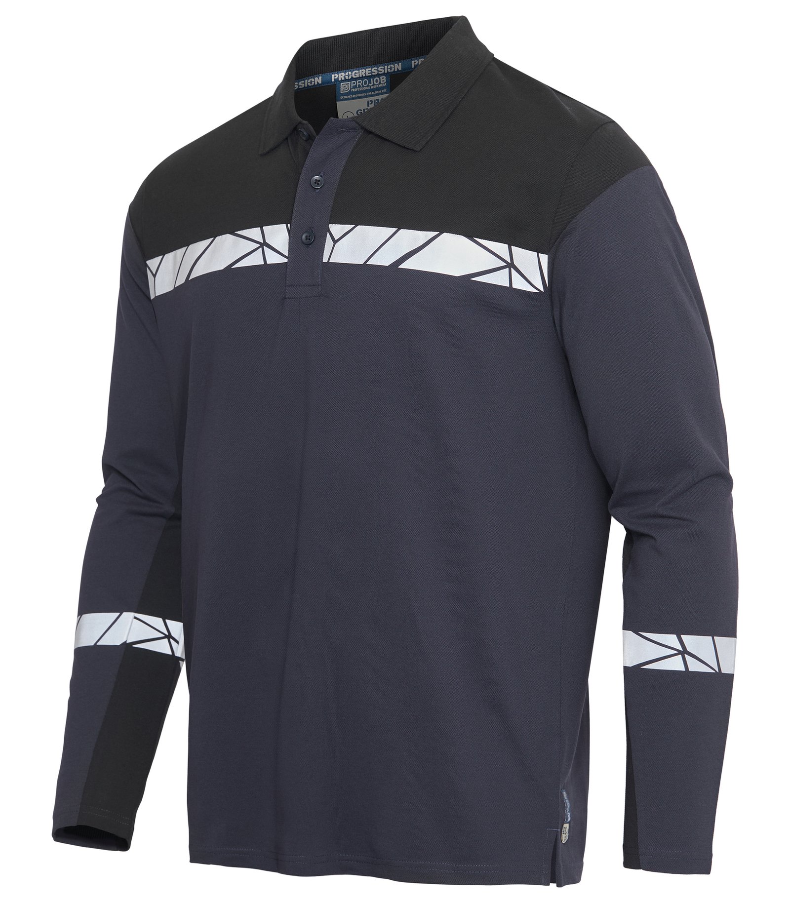 Polo 7004 PROGRESSION POLO PIQUE LS Projob bleu marine/noir - vue 5