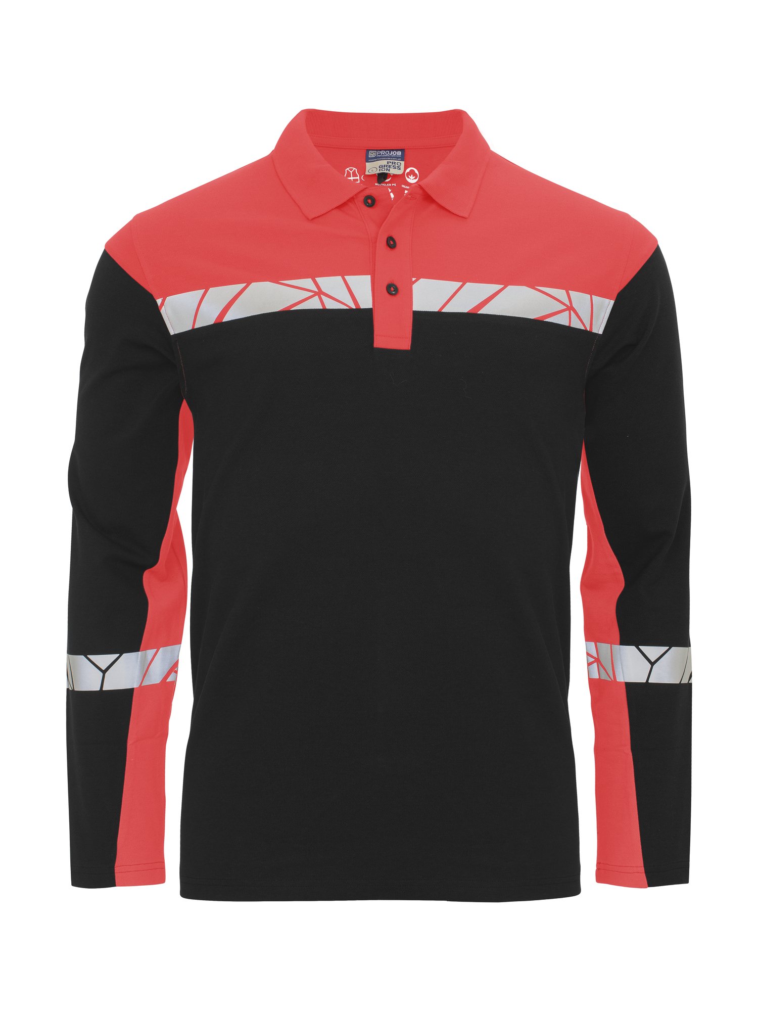 Polo 7004 PROGRESSION POLO PIQUE LS Projob noir/rouge