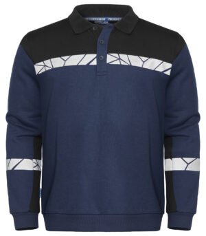 Polo 7100 PROGRESSION SWEATSHIRT POLO Projob bleu marine/noir