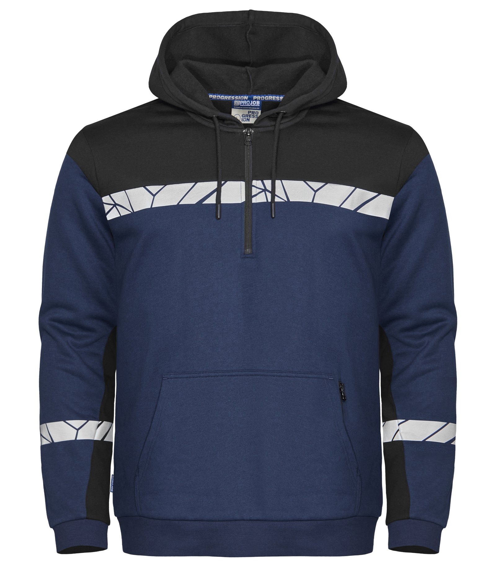 Sweatshirt 7104 PROGRESSION SWEAT A CAPUCHE HALF ZIP Projob bleu marine/noir