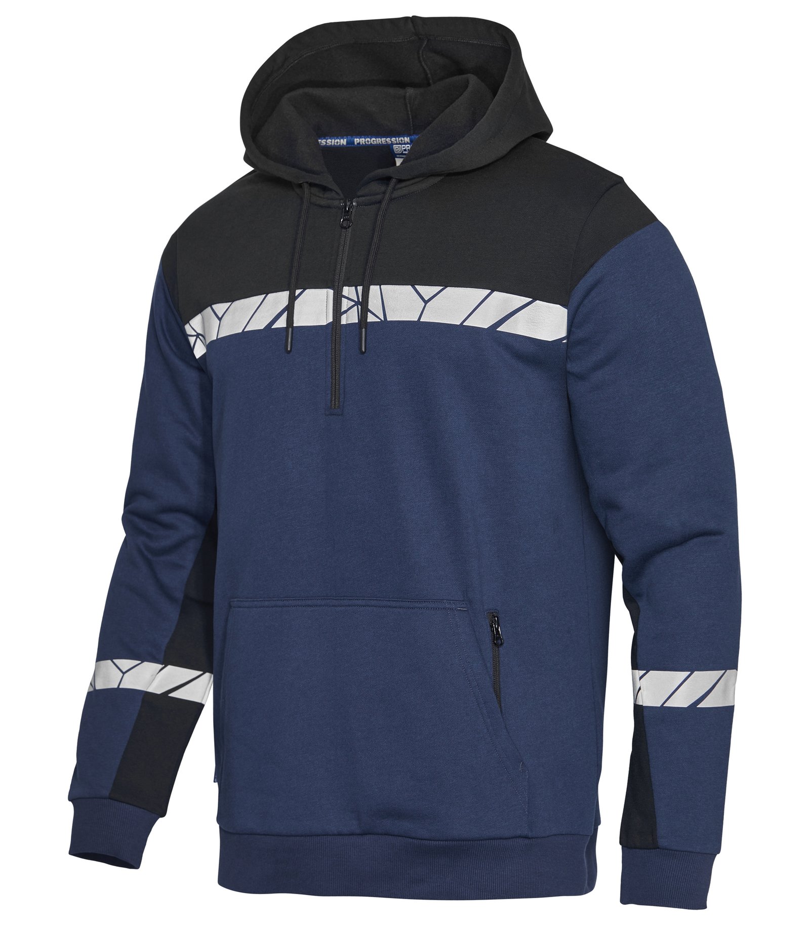 Sweatshirt 7104 PROGRESSION SWEAT A CAPUCHE HALF ZIP Projob bleu marine/noir - vue 5