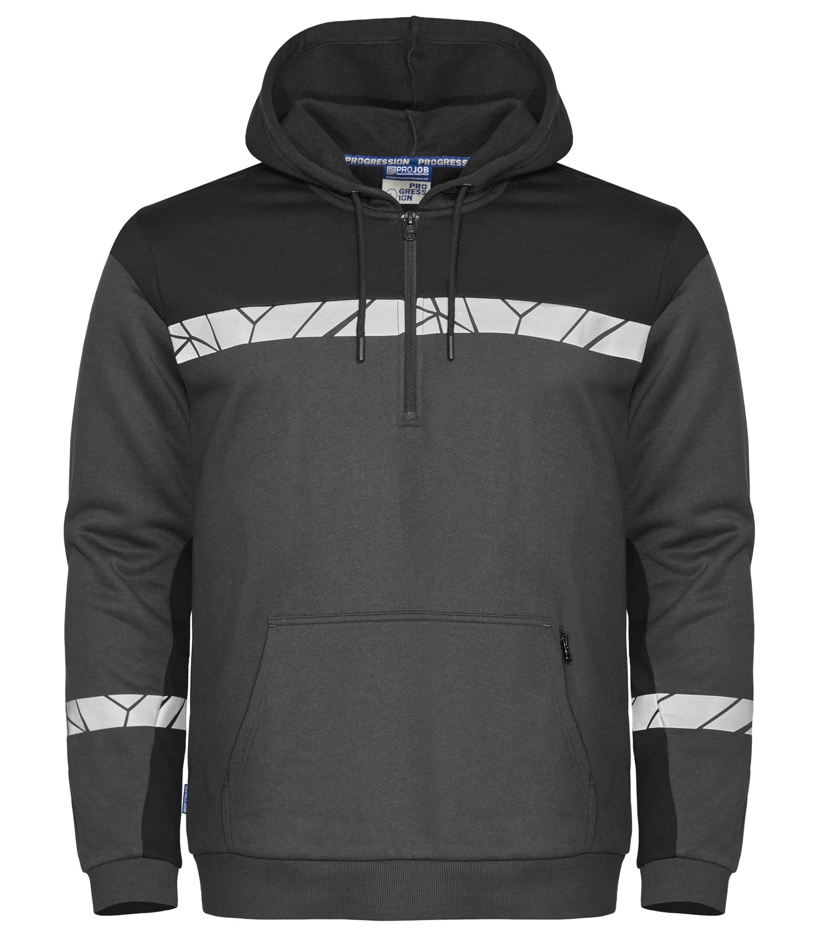 Sweatshirt 7104 PROGRESSION SWEAT A CAPUCHE HALF ZIP Projob gris/noir